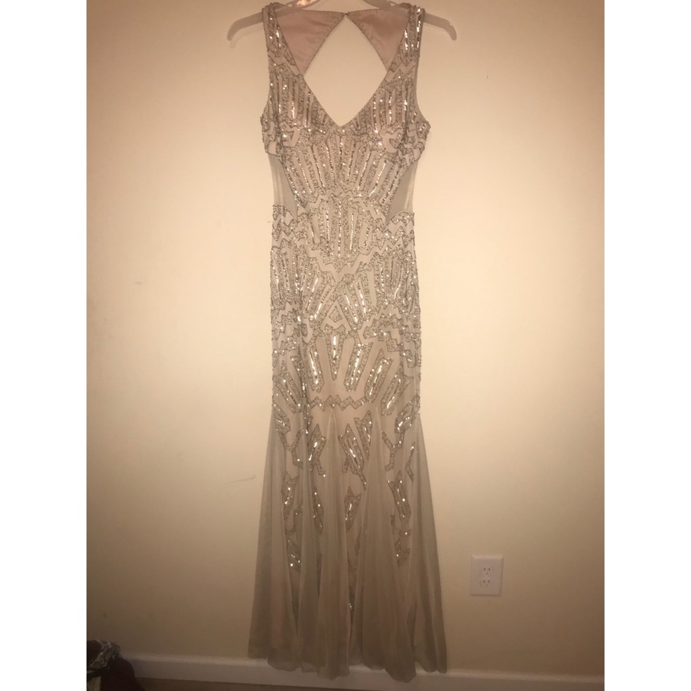 Gold Sequined Special Occasion Dress